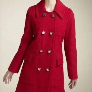Marc By Marc Jacobs Red Pea Coat